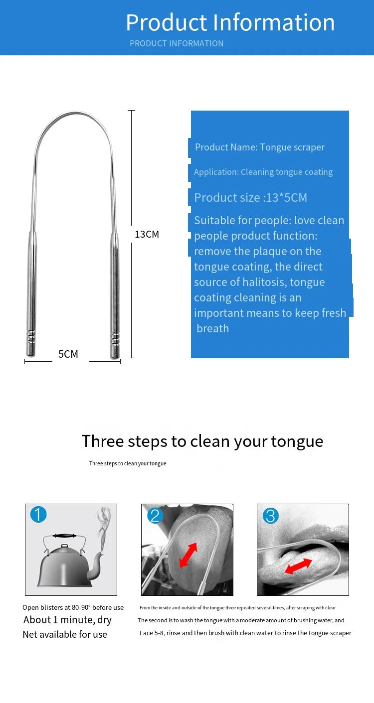 Stainless Metal Tongue Scraper For fresh breath